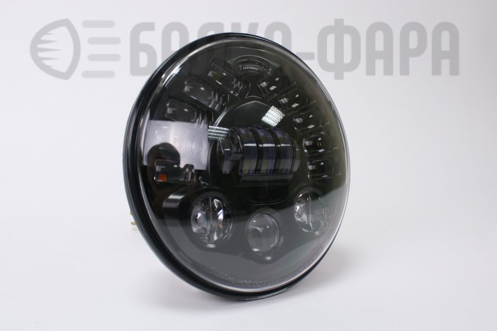 Светодиодная фара (1 шт.) 84 Ватта, для мотоциклов с ДХО и поворотниками