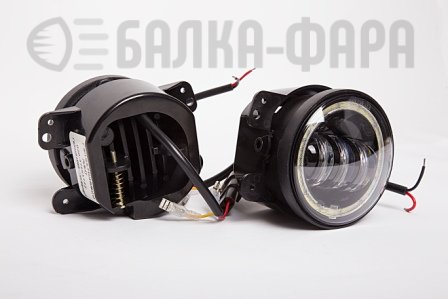 Комплект противотуманных фар, 36 Ватт, с ангельскими глазками, черные